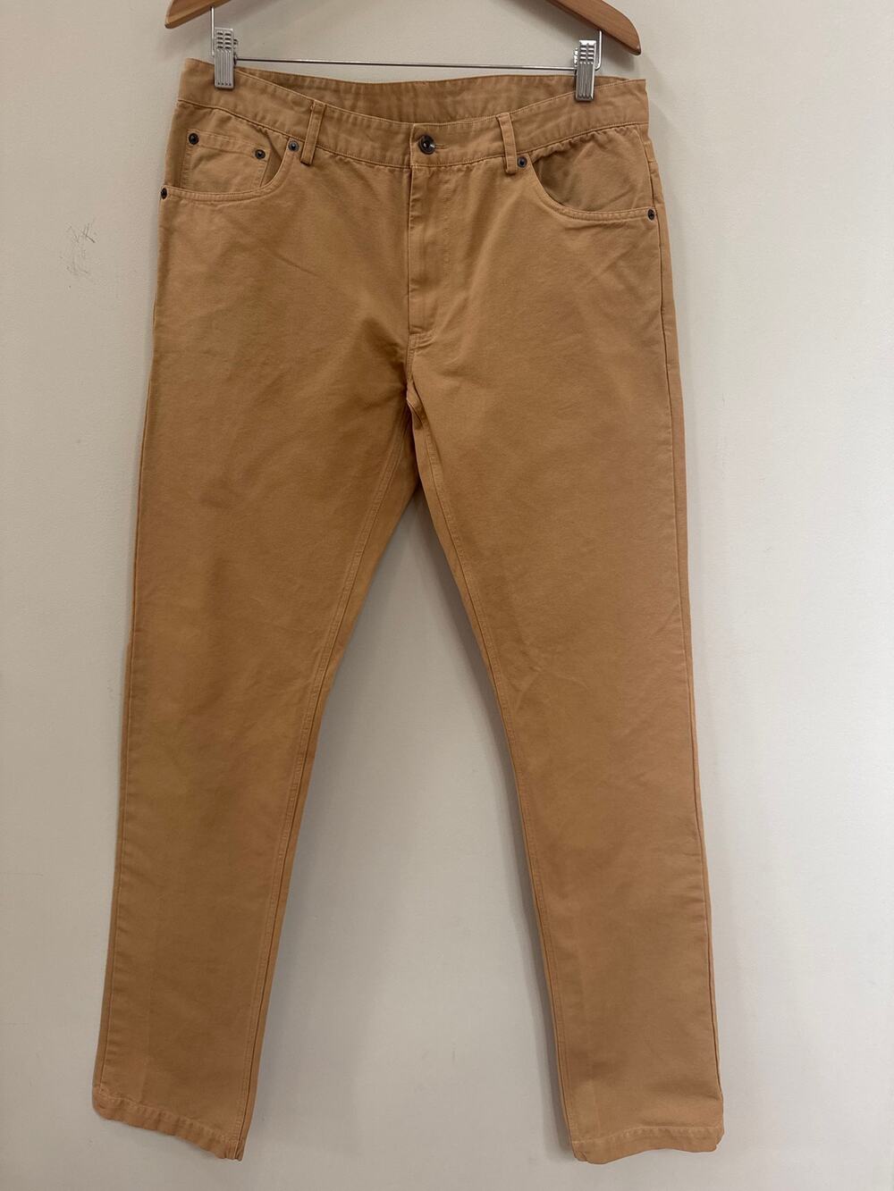 Spier & Mackay Mens Tan Slim Fit Handmde Cotton Chino Pants 36x36 Preppy Casual